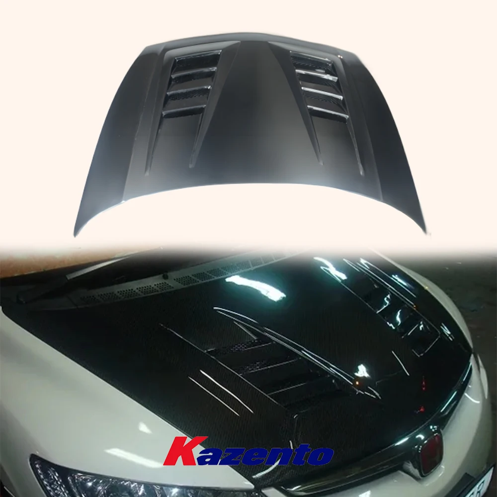 For Honda FD2 Civic 06-11 FD2R JS Style Carbon Fiber Vented Cooling Hood Bonnet