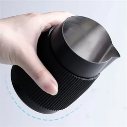 Stainless Steel Coffee Cup Latte Art Milk Cup with Silicone Sleeve Coffee Utensils Steaming Pitcher Cup Espresso Barista Tools