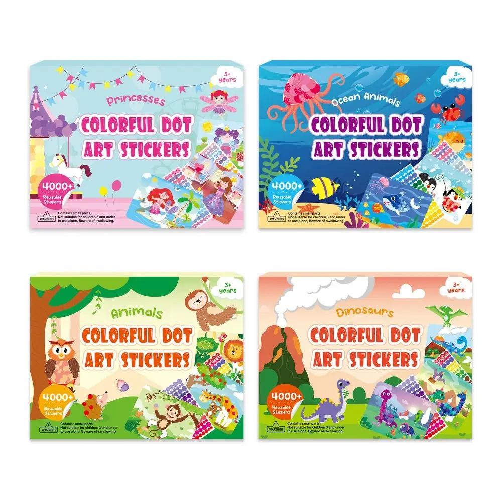 Papier Kinder Dot Bunte Buch Puzzle Montessori Kunst Aufkleber Sammlung Buch Cartoon Tier Pädagogisches DIY Farbe Dot Spielzeug