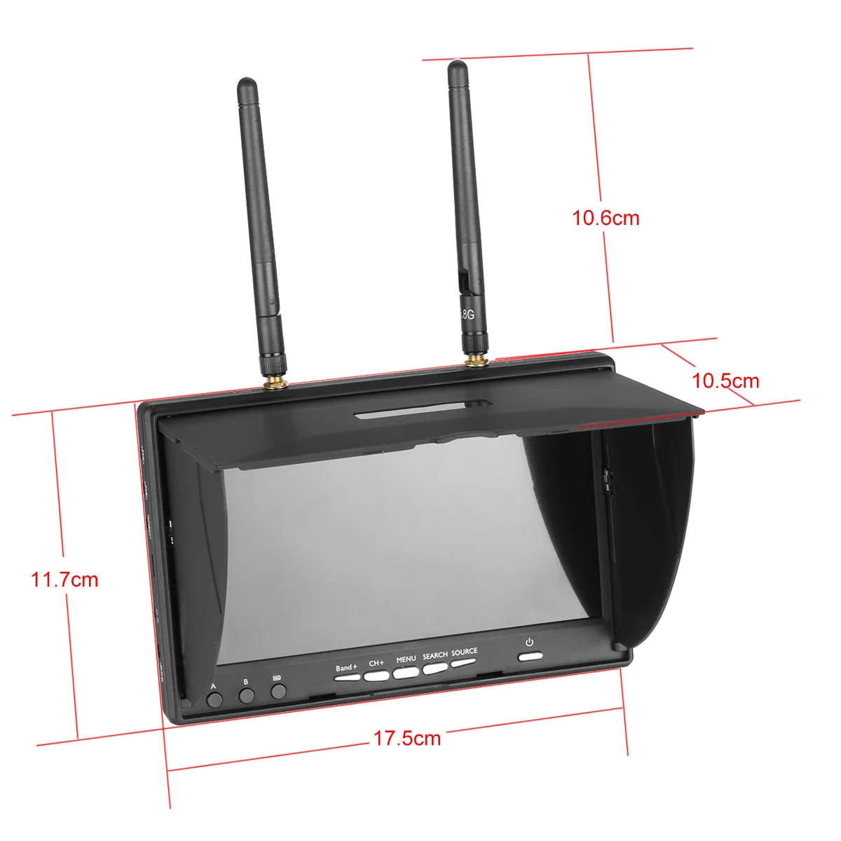 LCD5802D FPV Monitor with DVR 5.8G 40CH 7 Inch LCD Screen Monitor 800x480 Dual Diversity Receiver for FPV RC Drone Multicopter