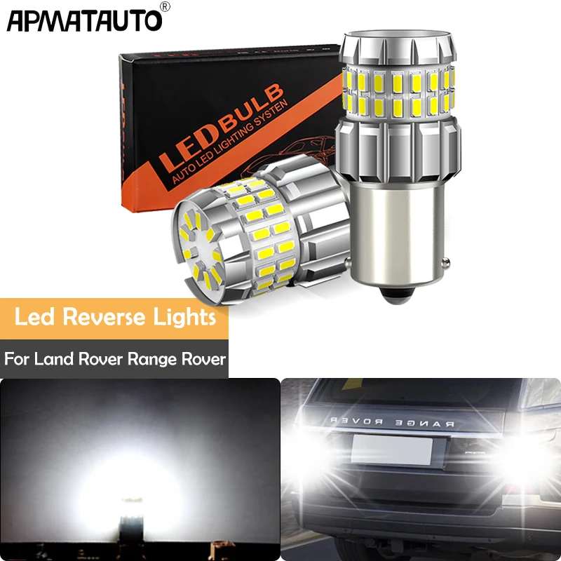 2pcs White Led Reverse Lights Blub Lamp 60smd Chips P21W BA15S 1156 Canbus For Land Rover Range Rover Year 1996-2005 1997 1998