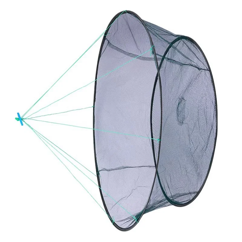 A06F-المحمولة طوي الصيد صافي اليد صافي مع حبل الصيد لصيد الأسماك السرطانات جراد البحر الصيد الملحقات #3