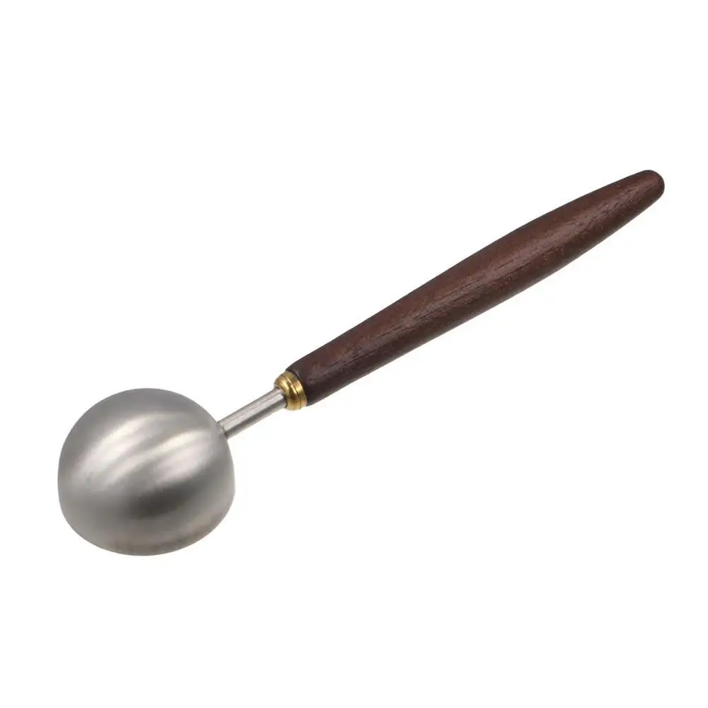 304 Stainless Steel Coffee Bean Measuring Spoons Long Handle 3/8/23ML Coffee Powder Measuring Spoon Walnut Handle Coffee Scoop