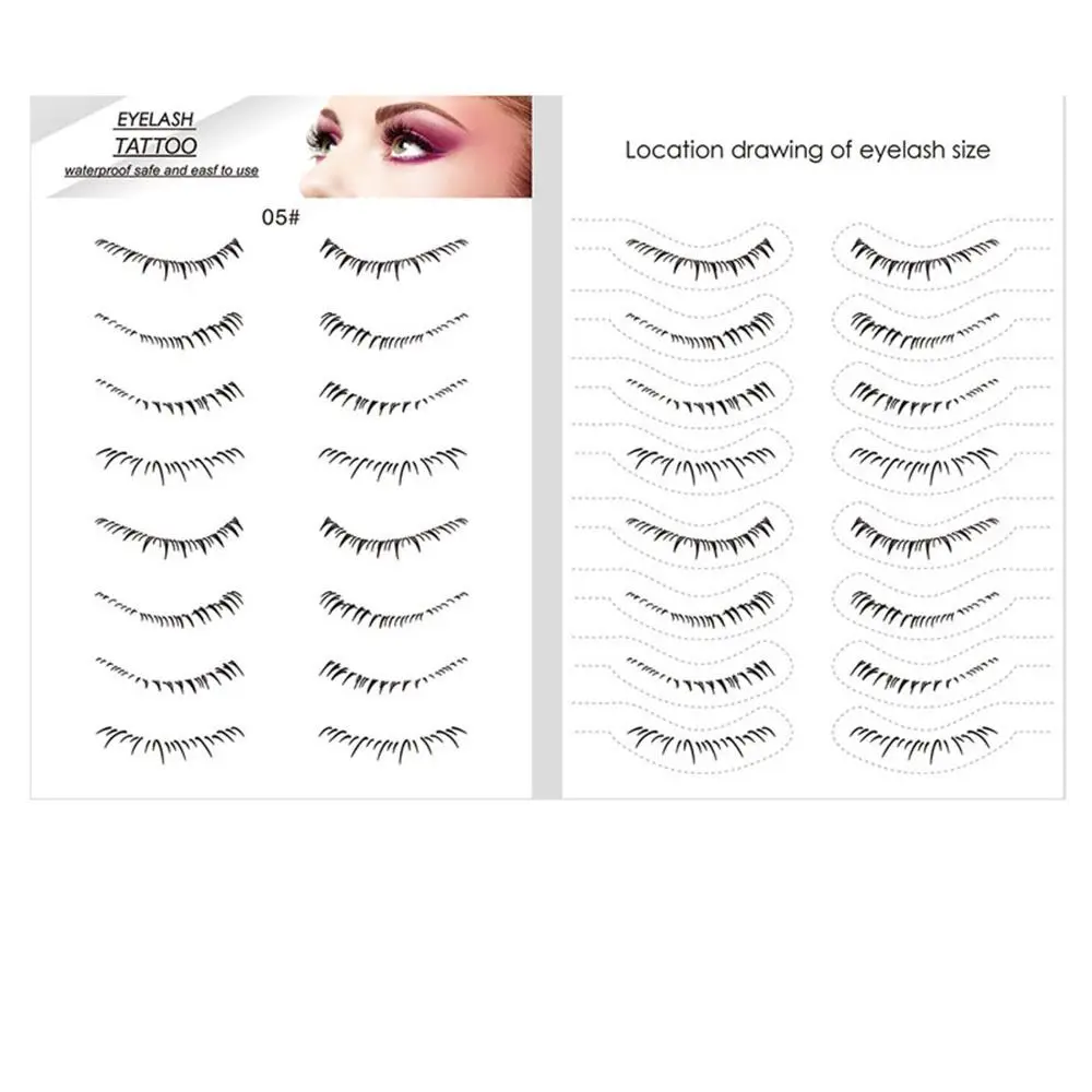 

8 Pairs Lower Eyelash Tattoo Professional Waterproof Natural Tattoo Stickers Sweatproof Temporary Eye Makeup Stickers Women