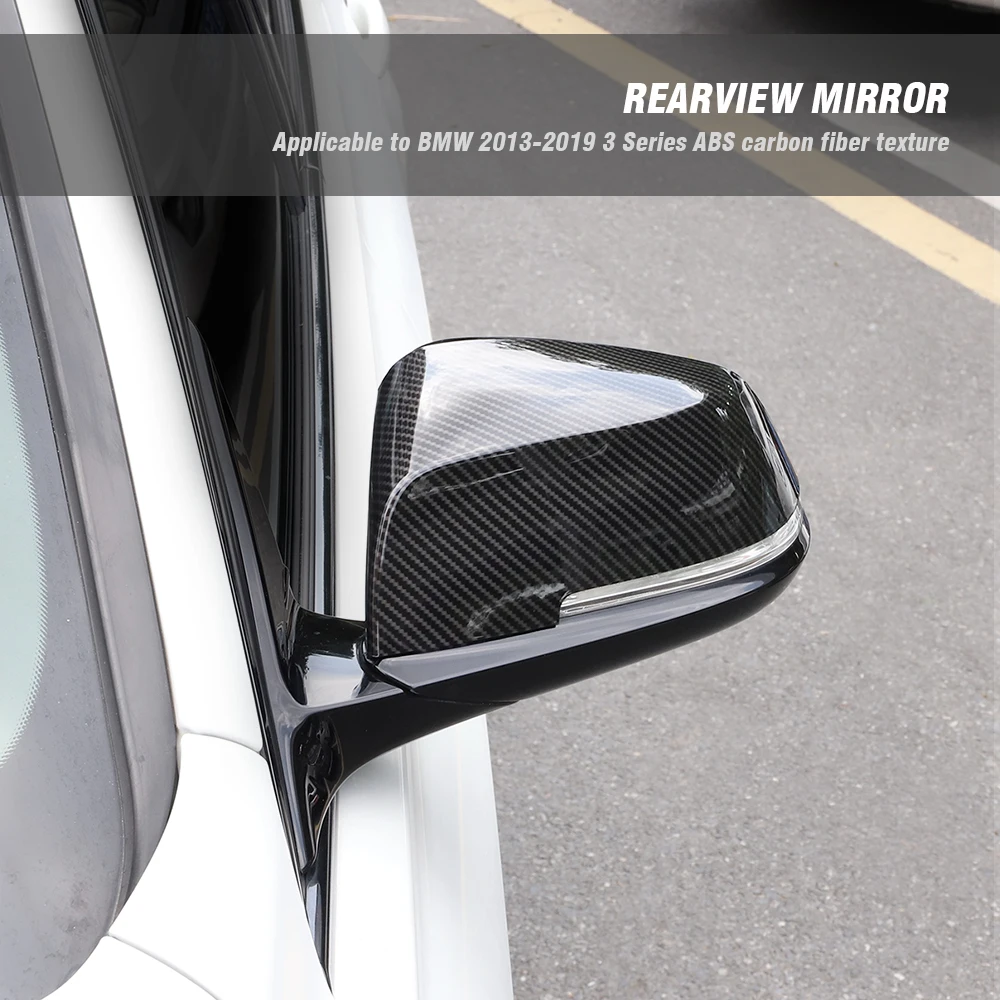 

Auto Rearview Mirror Cover Carbon Fiber Style For BMW F30 F31 F34 F35 3 Series 2013-2019 Look Replacement Style Cover