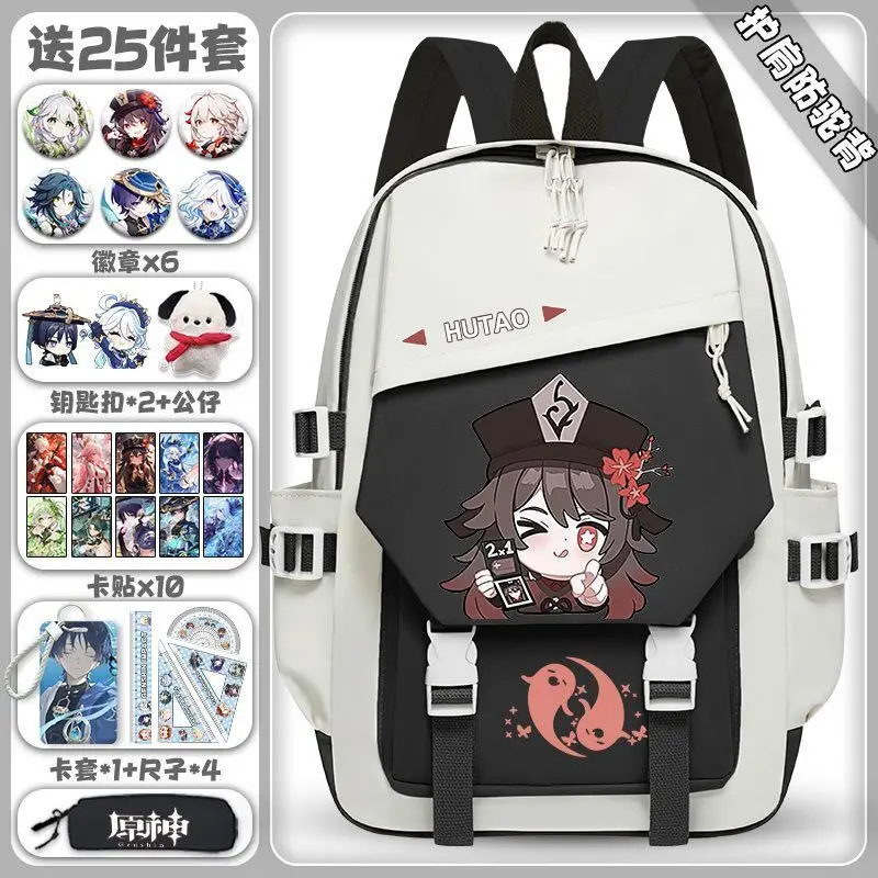 

Genshin Impact Collaboration Junior High Elementary School Students Grade 3 To 6 Large Capacity Lightweight Unisex Double Ani