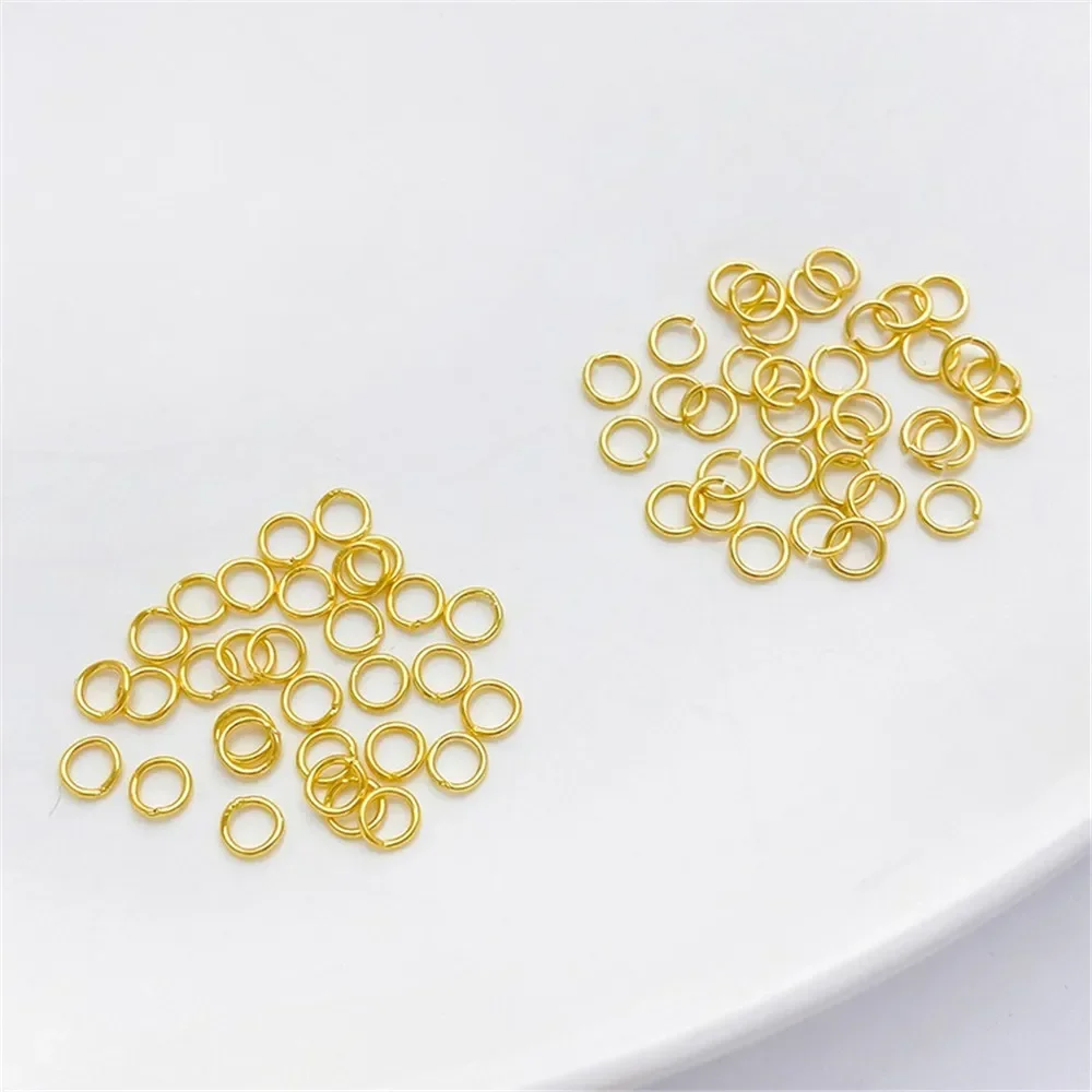 S925 Sterling Verzilverd 18K Goud Open Ring Sluiting Ring Enkele Cirkel DIY Armband Ketting Sieraden Materiaal Accessoires