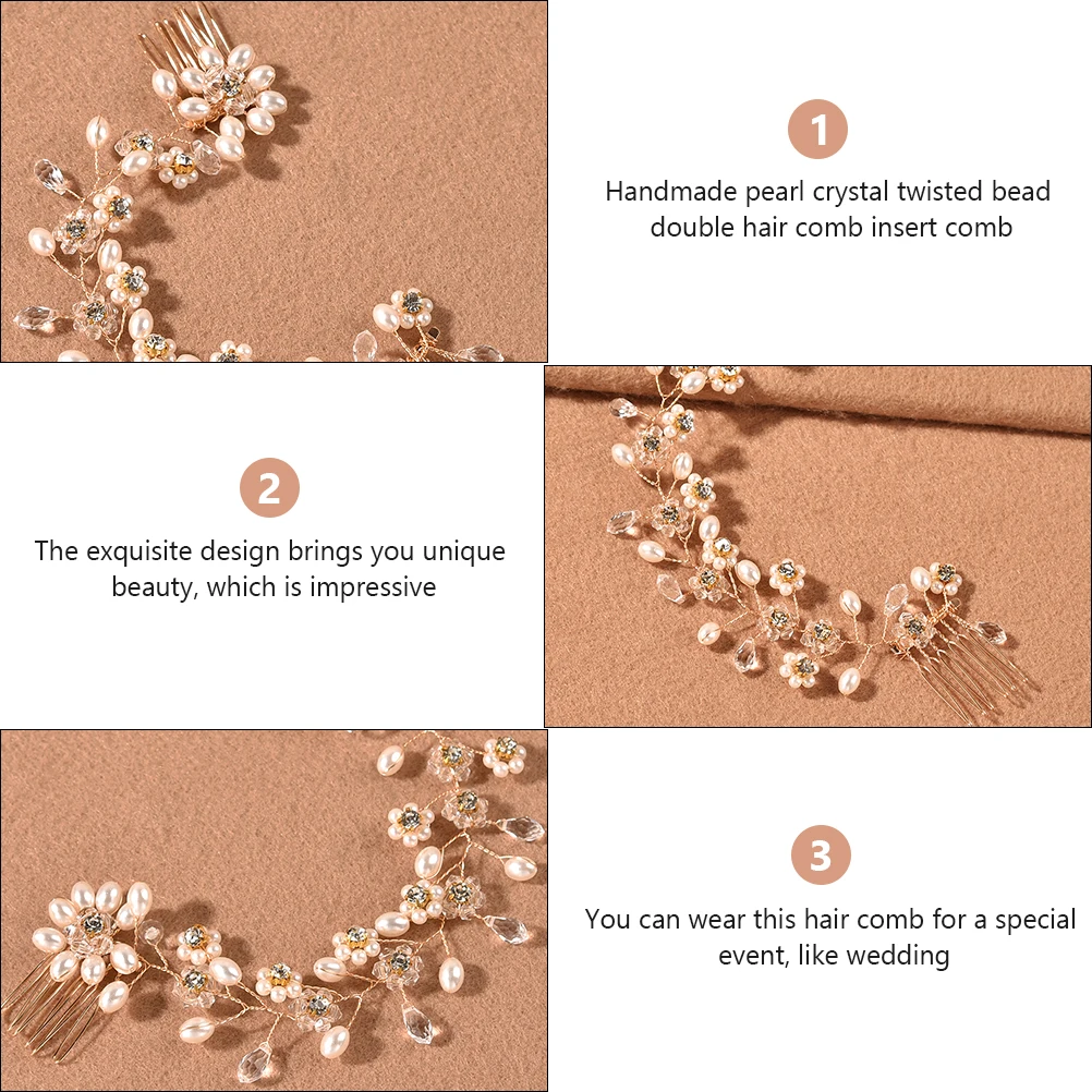 

Crystal Hair Comb Exquisite Headdress Women Accessories Side Bridal Pearl Accessory Handmade