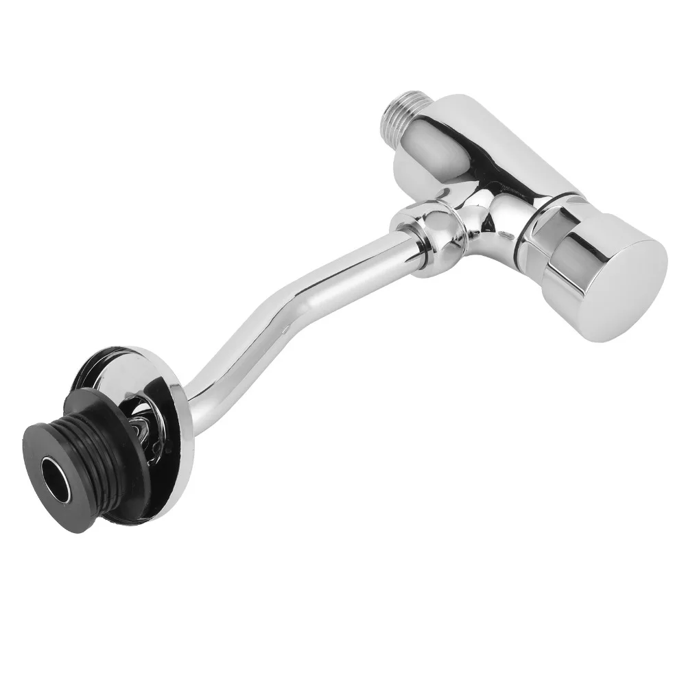 Copper Urinal Flush Valve Wall Mounted G1/2 Connection Flushing Tool Copper Material 4-8 Second Delay Flushometer Set