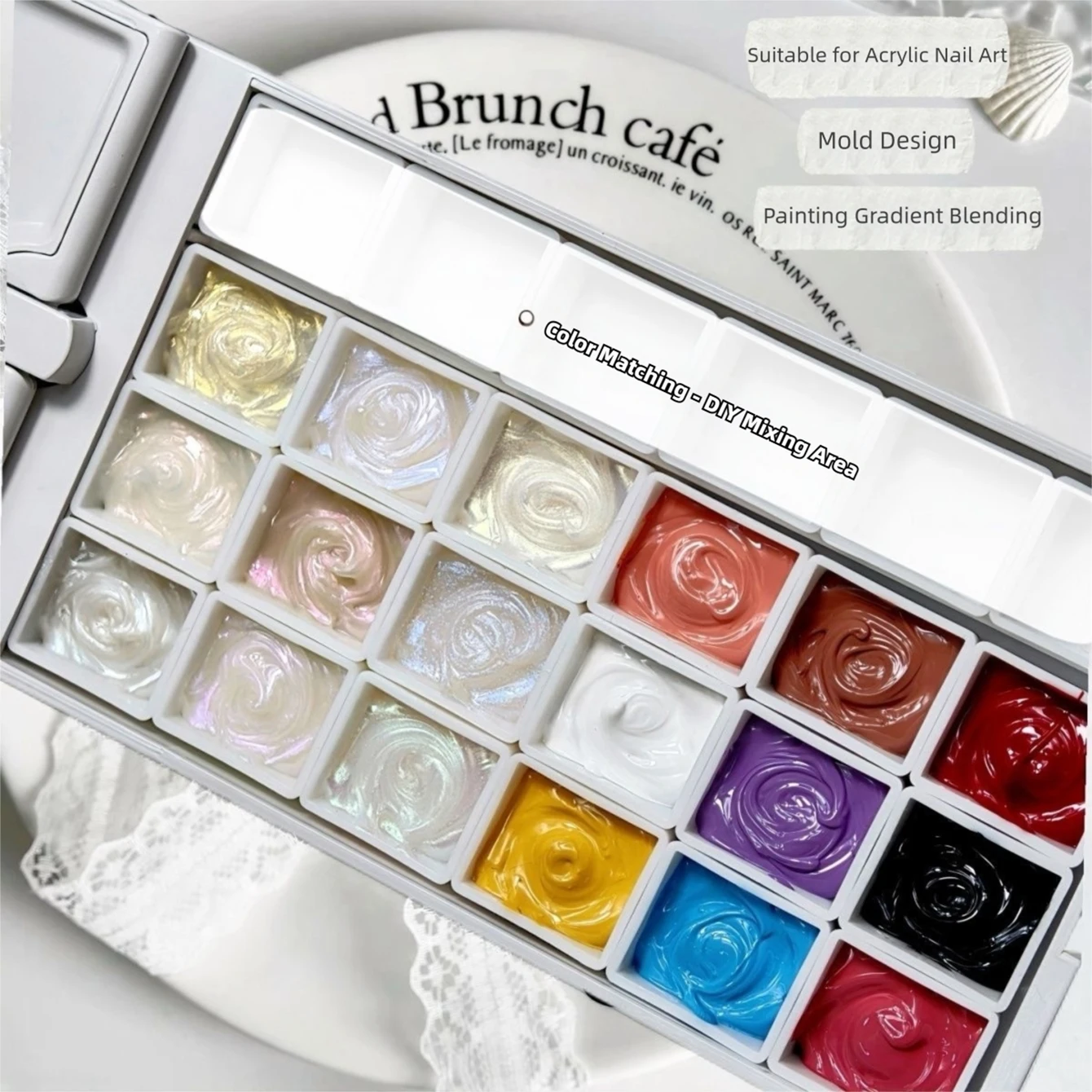 Paleta de Gel para Unhas 2026 Edição Limitada 18 Cores, Gel UV para Pintura Gradiente Iridescente Sem Limpeza para Uso Profissional