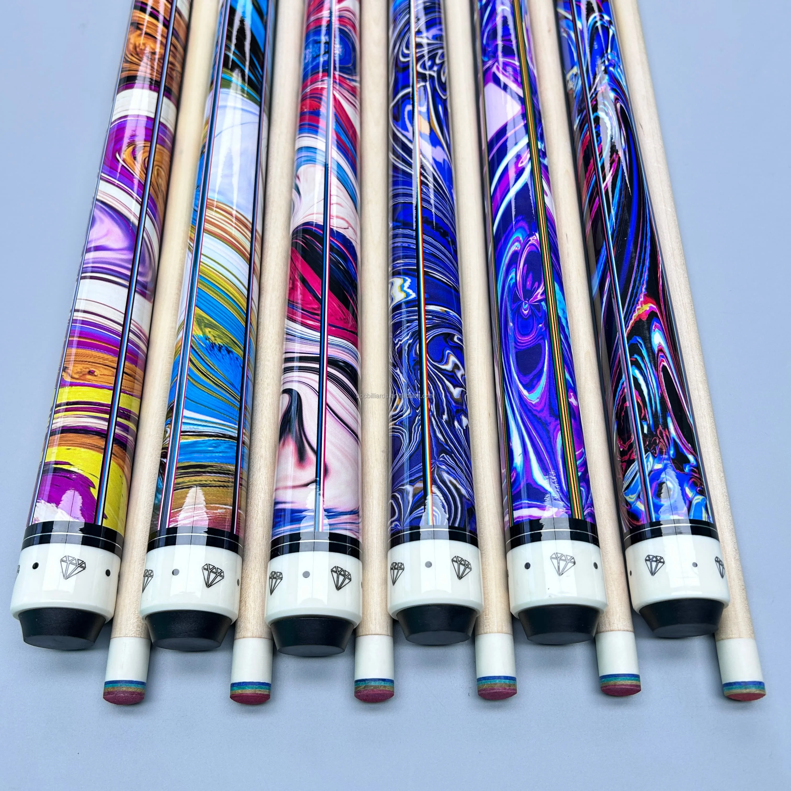 

STLF Wholesale Price High Quality 57" 13mm Diamond Cue Stainless Steel Canadian Maple Wood Lightweight Durable Snooker Pool Cue