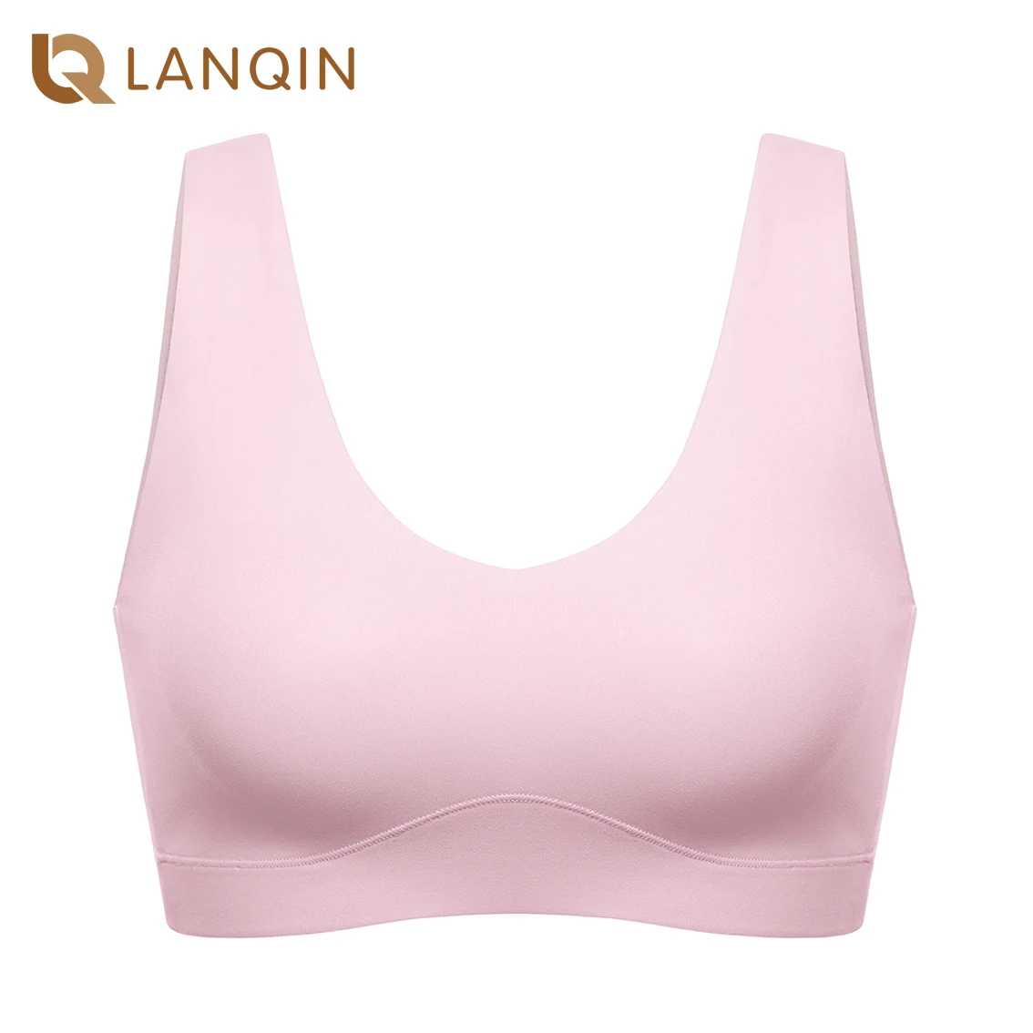 Women's Cozzifree Full Coverage Plus Size Wireless Bralette V Neck Seamless Tshirt Bras Unlined Bra Soft Wide Straps XS-XXL