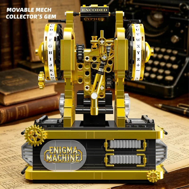 Historischer Code-Rotor-Dekor-Bausatz, detailliertes Vintage-Verschlüsselungsgerät, mechanisches Modell zum Zusammenbauen, kreatives DIY-Bastelset