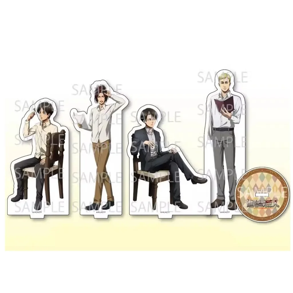 Game Erwin Smith Acrylic Stand Doll Anime Zoe Hange Levi Eren Yeager Figure Model Plate Cosplay Toy for Gift