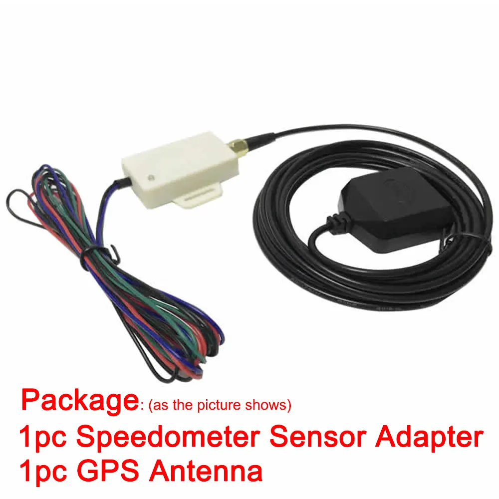 Universal GPS Speed Sensor Mini Speedometer Sensor Adapter Kit with GPS Antenna Speedometer Gauge Signal for Car 12V/24V