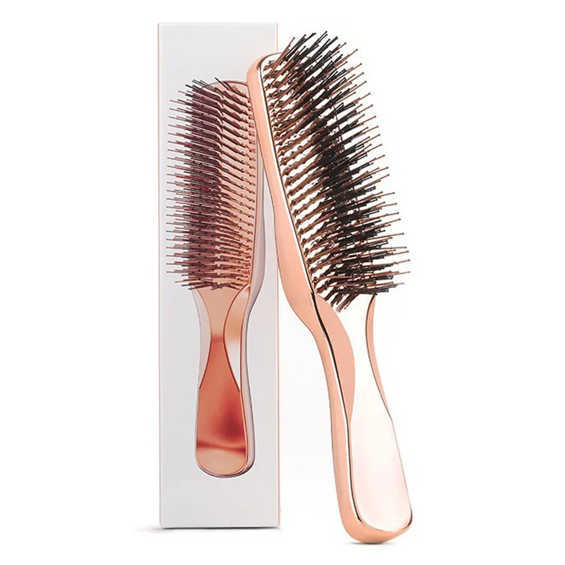 Scalp Hair Brush Cleaning Electroplating Massage Comb Household Gold-plated Comb Dry  And Wet  Comb Salon Hair Styling Tool