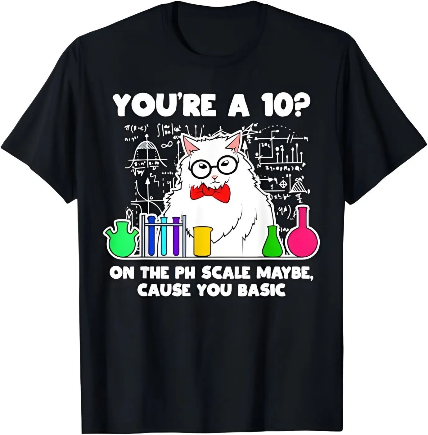 Funny Meme Cats Scientist Physics Chemistry Nerd Graphic printed T-shirt