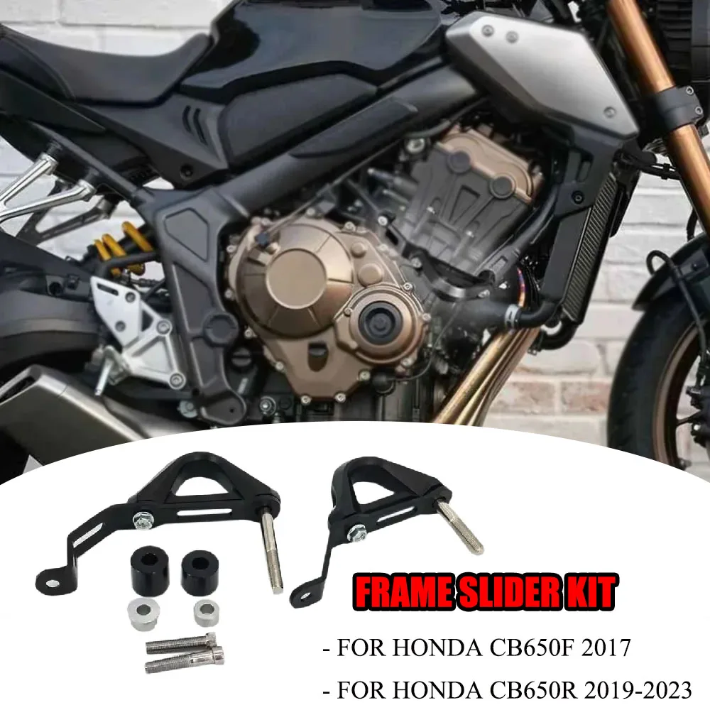 

Подходит для HONDA CB650F CB650R 2017-2023: Комплект защитных слайдеров для рамы мотоцикла, защита двигателя, противоударный протектор, защитный кожух.