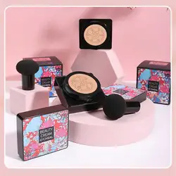 BB CC Air Cushion Base Foundation with Mushroom Head Moisturizing Hydrating Concealer Brighten Skin Tone Oil-control Makeup