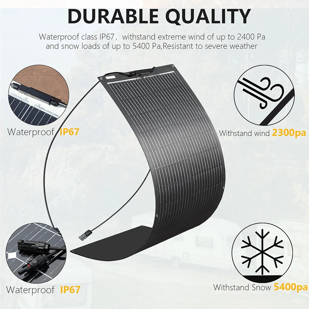 XINPUGUANG 16.5v Flexible solar panel 100W OR 200W Solar Panel 12v  for camping car home Roofs, farms Balcony battery charger