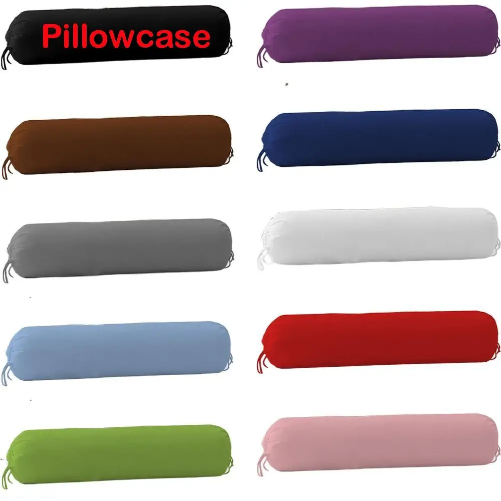 Home Decor Solid Color Long Cylindrical Pillowcase Removable Durable Headrest Pillow Cover Household Washable Pillow Case