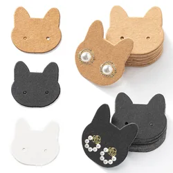 50pcs Cat Earring Display Card Blank Paper Holder for Jewelry Selling Small Business Order Packaging Material Supplies Organizer