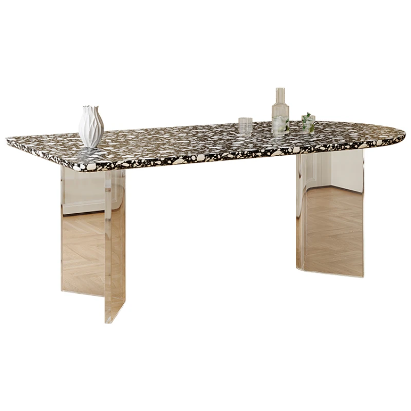 Net Hongdaotai dining table small-sized household modern simple and luxurious marble acrylic