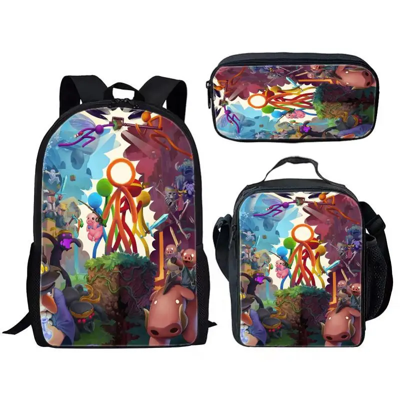الفاخرة شعبية مضحك آلان بيكر 3D طباعة 3 قطعة/المجموعة التلميذ الحقائب المدرسية كمبيوتر محمول Daypack حقيبة الظهر Crossbody الغداء حقيبة مقلمة #4