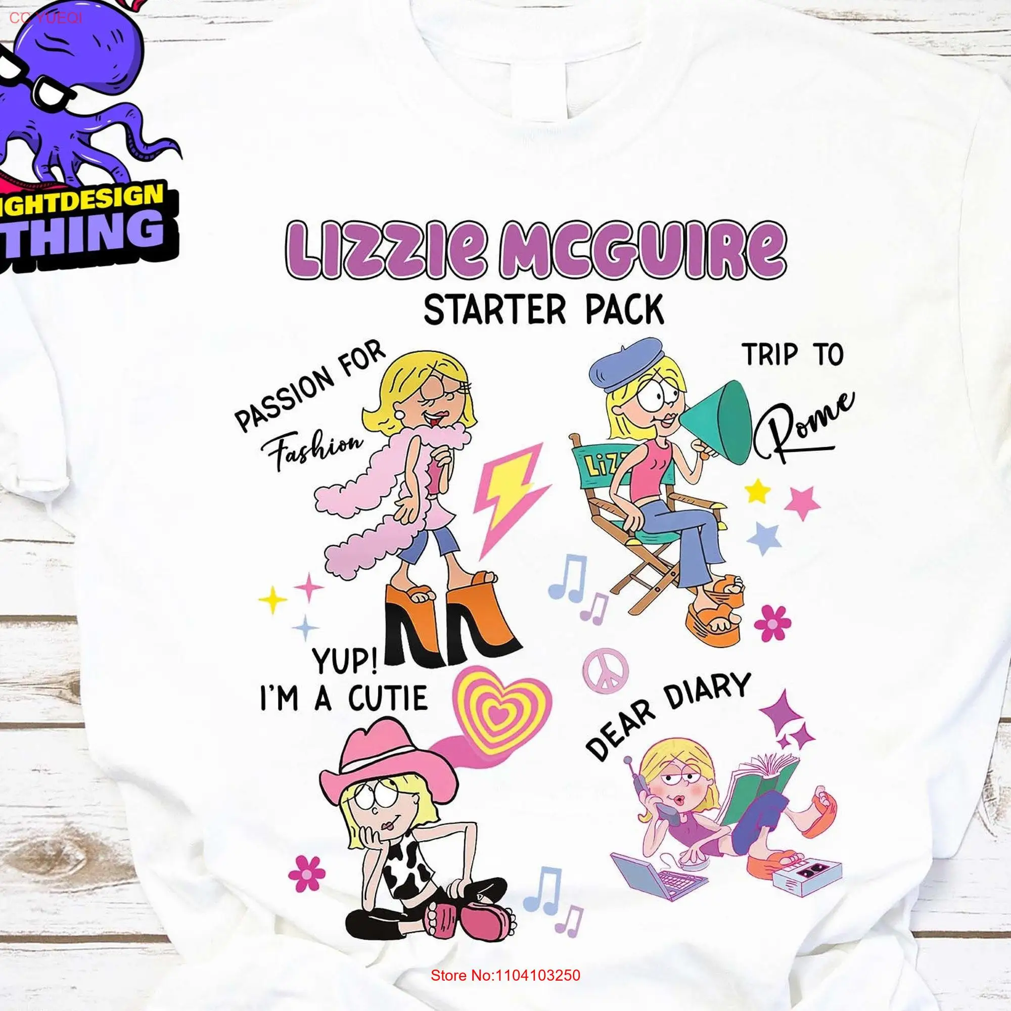 Lizzie Starter Pack T Shirt Funny Meme Cartoon Shirtn Girl Family Matching McGuire Merch long or short sleeves