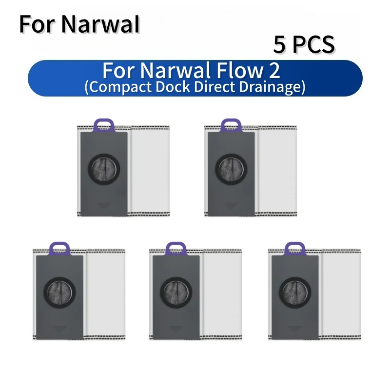 For Narwal Flow 2 Robot Vacuum & Mop Roller Brush Side Brush Dust Bag Filter Track‑type Mop Pad Robot Vacuum Accessories