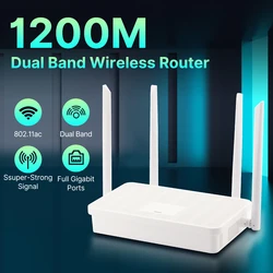 fenvi 1200Mbps WiFi Router Dual Band 2.4Ghz/5Ghz Wireless High Gain Antenna 802.11ac Booster Mesh