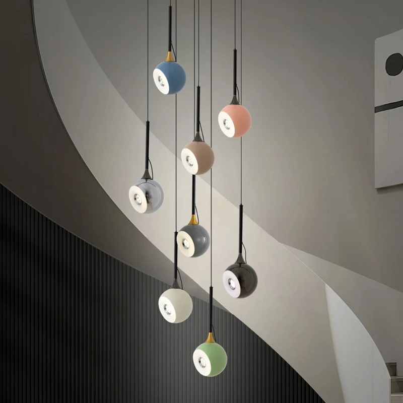 

Bedroom Bedside LED Spherical Magnetic Adjustable Angle Pendant Light Nordic Restaurant Indoor Living Room Decorative Lighting