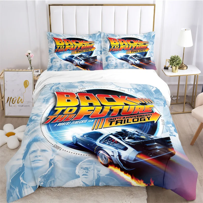 Back To The Future Pattern All Season Duvet Cover Bedding Comforter set Soft Quilt Cover and Pillowcases SingleDouble/Queen/King