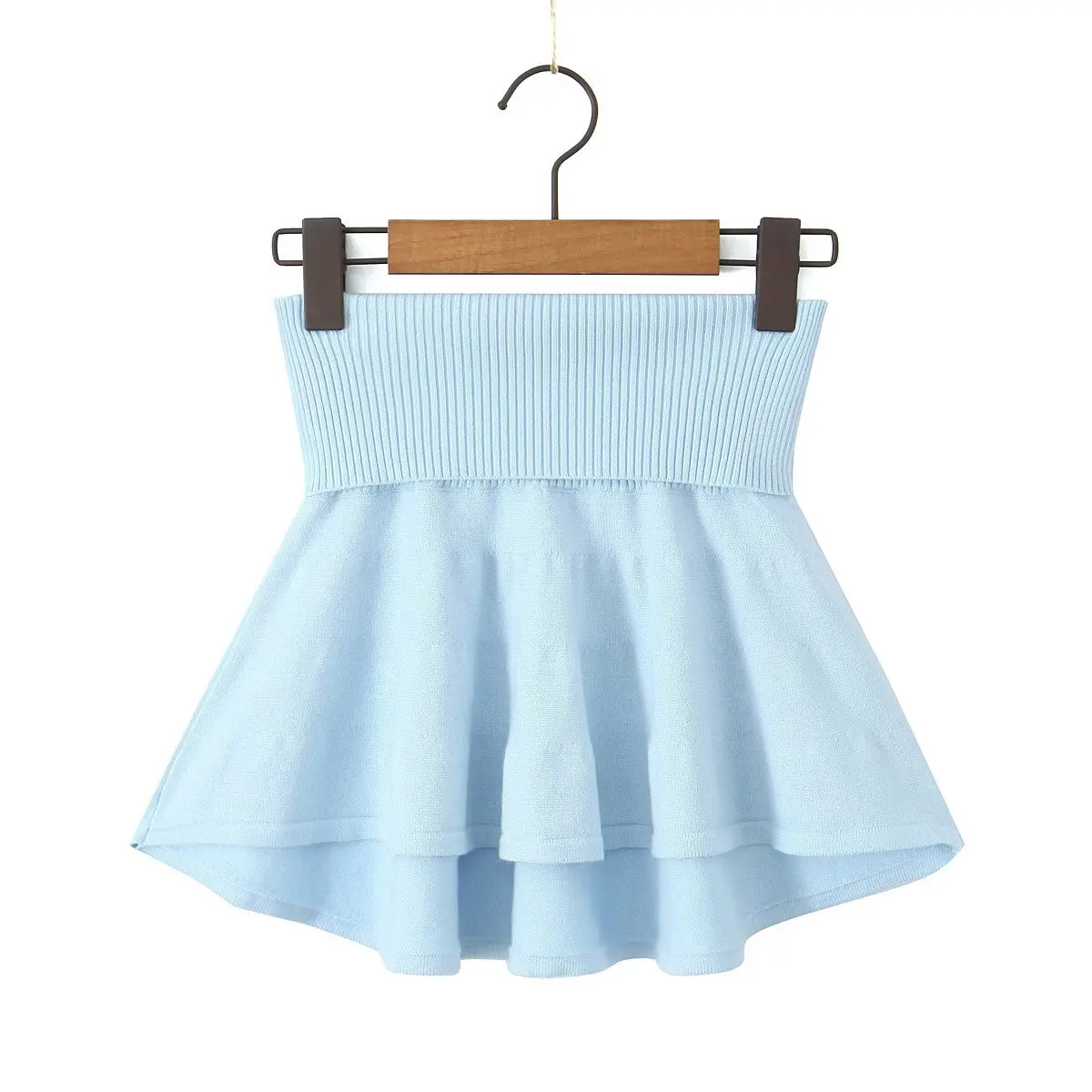 新しい秋のファッションカジュアルハイウエストニットソリッドカラースリムフィット伸縮性ウエスト膝上、ミニスカート、3色