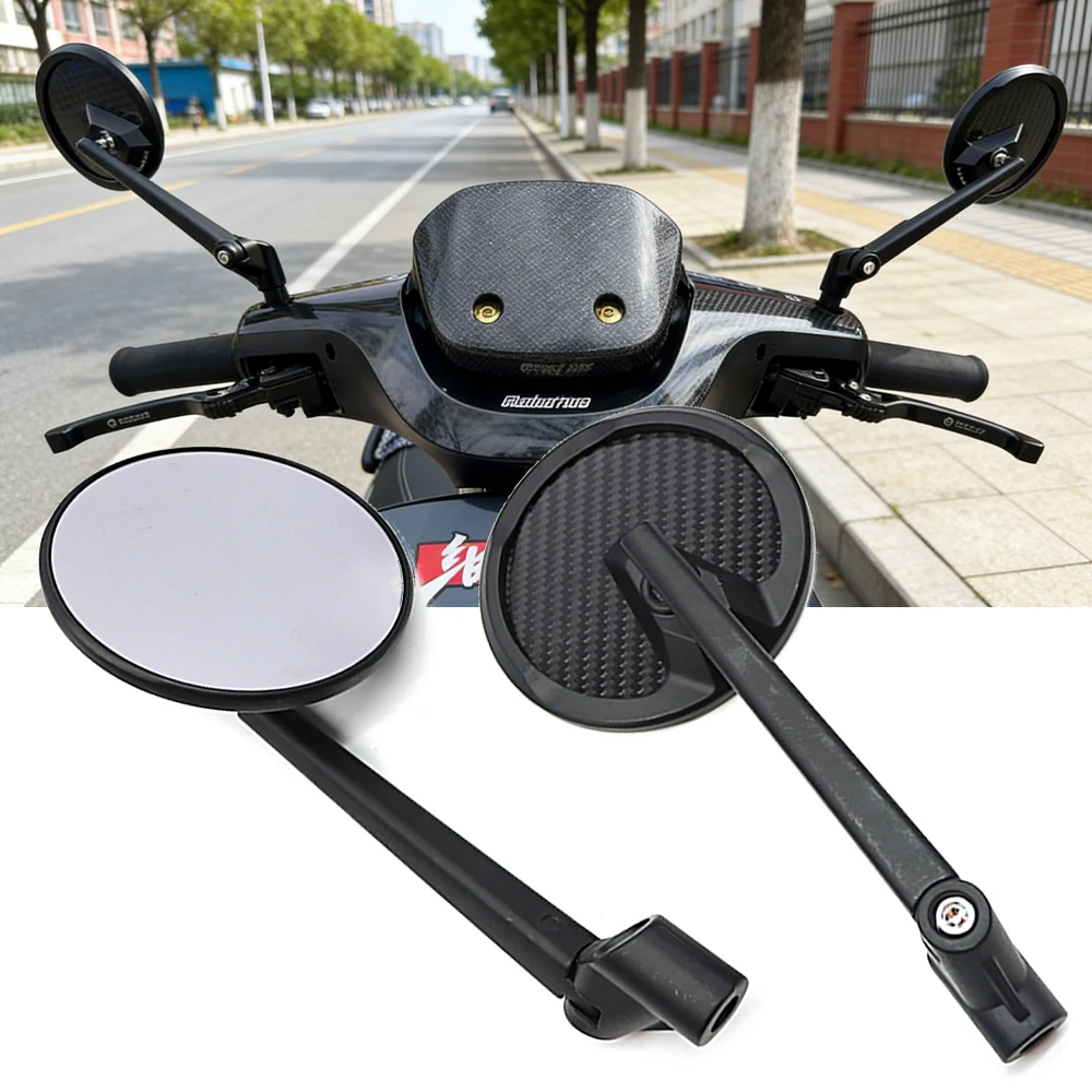 For Honda Suzuki Yamaha Ruckus Grom Shadow KTM Vstar Motorcycle Carbon Universal 8/10MM RearView Mirrors Motorcycle Accessories