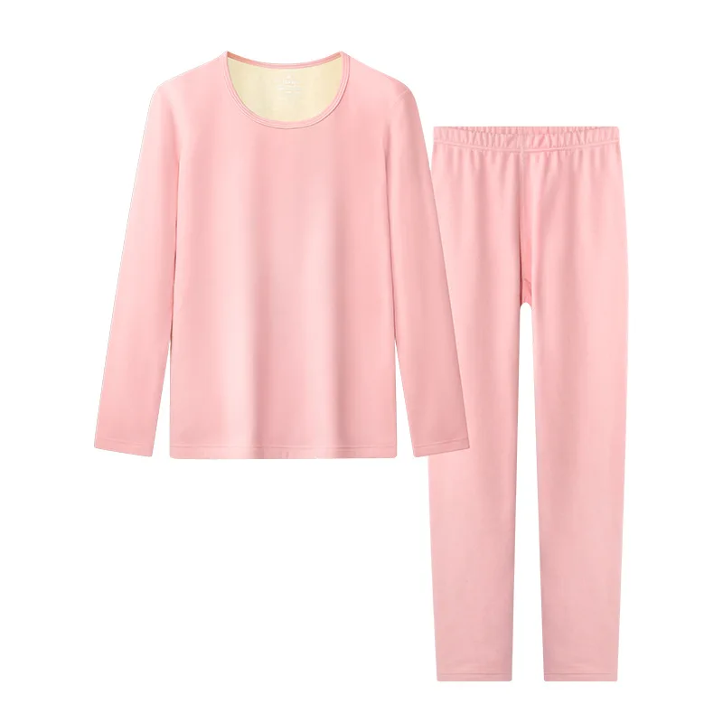 De Velvet Thermal Underwear Cashmere Silk Men and Women Thickened and Padded Set of Autumn Clothes and Pants Heat Winter