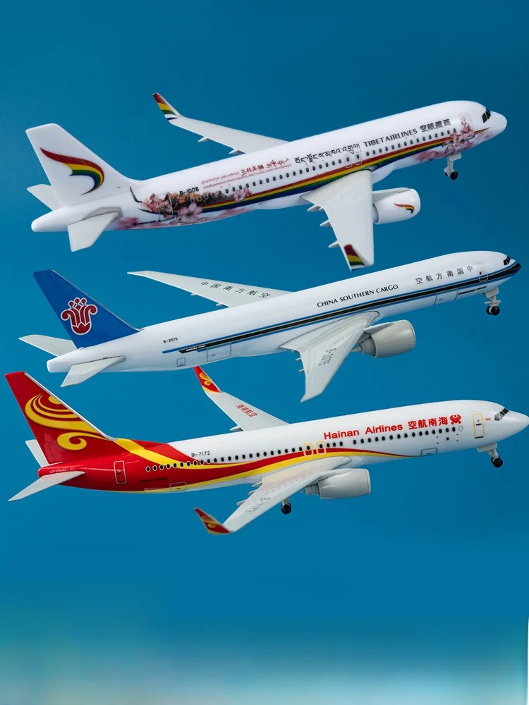 

Alloy Airplane Model Airbus A39 Tibet Airlines Linzhi B 737 Hainan ARJ with Wheels Static Model Plane Toy for Collectors