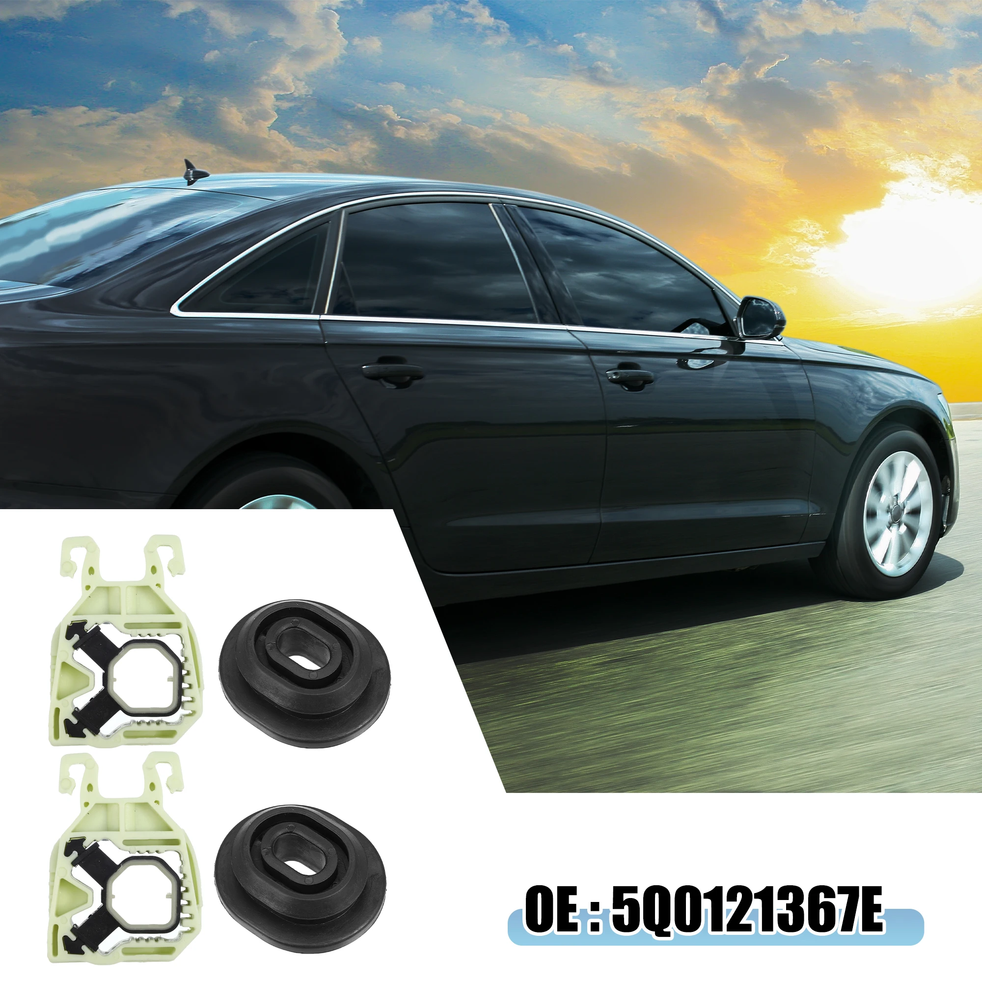 طقم تركيب دعامة المبرد العلوي للسيارة من UXCELL 5Q0121367E لسيارة Volkswagen (مجموعة من 4)