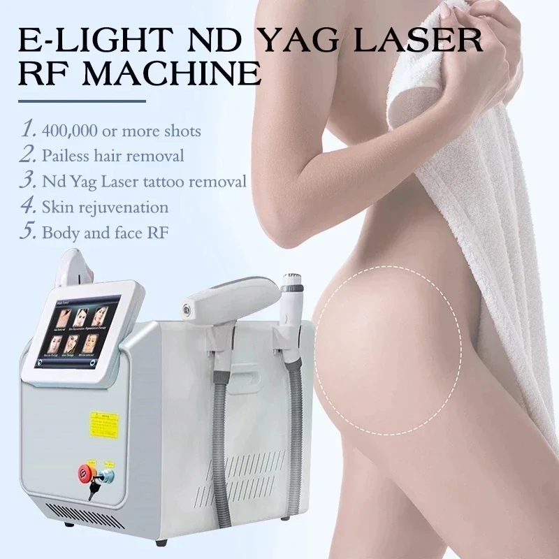 

3-in-1 OPT IPL ND YAG Laser Painless Decolorization Machine Hair Skin Revival Tattoo Wrinkles To Remove The Beauty Equipment