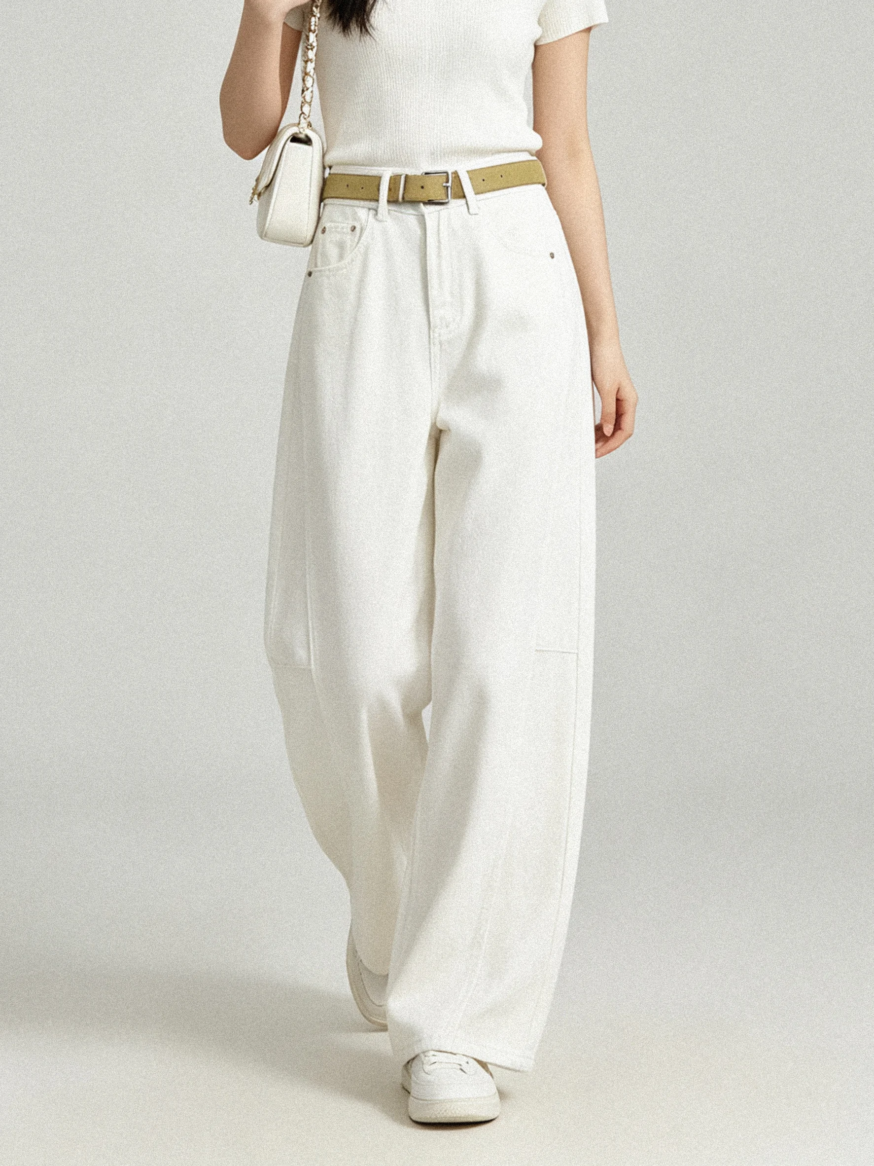 Early Autumn High Waist Loose Fit Knife  Jeans Korean Style Loose Wide Leg Pants Versatile Slimming Jeans for Women