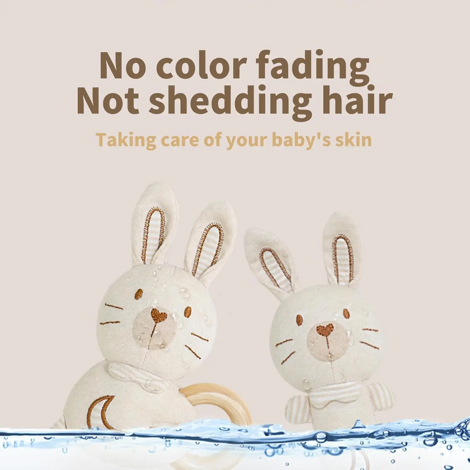 Stick Sonaglio Galarara Coniglio Giocattolo Giocattolo in tessuto per bambini Regalo in cotone organico per la nascita Giocattolo educativo Neonato Regalo per bambini Presente