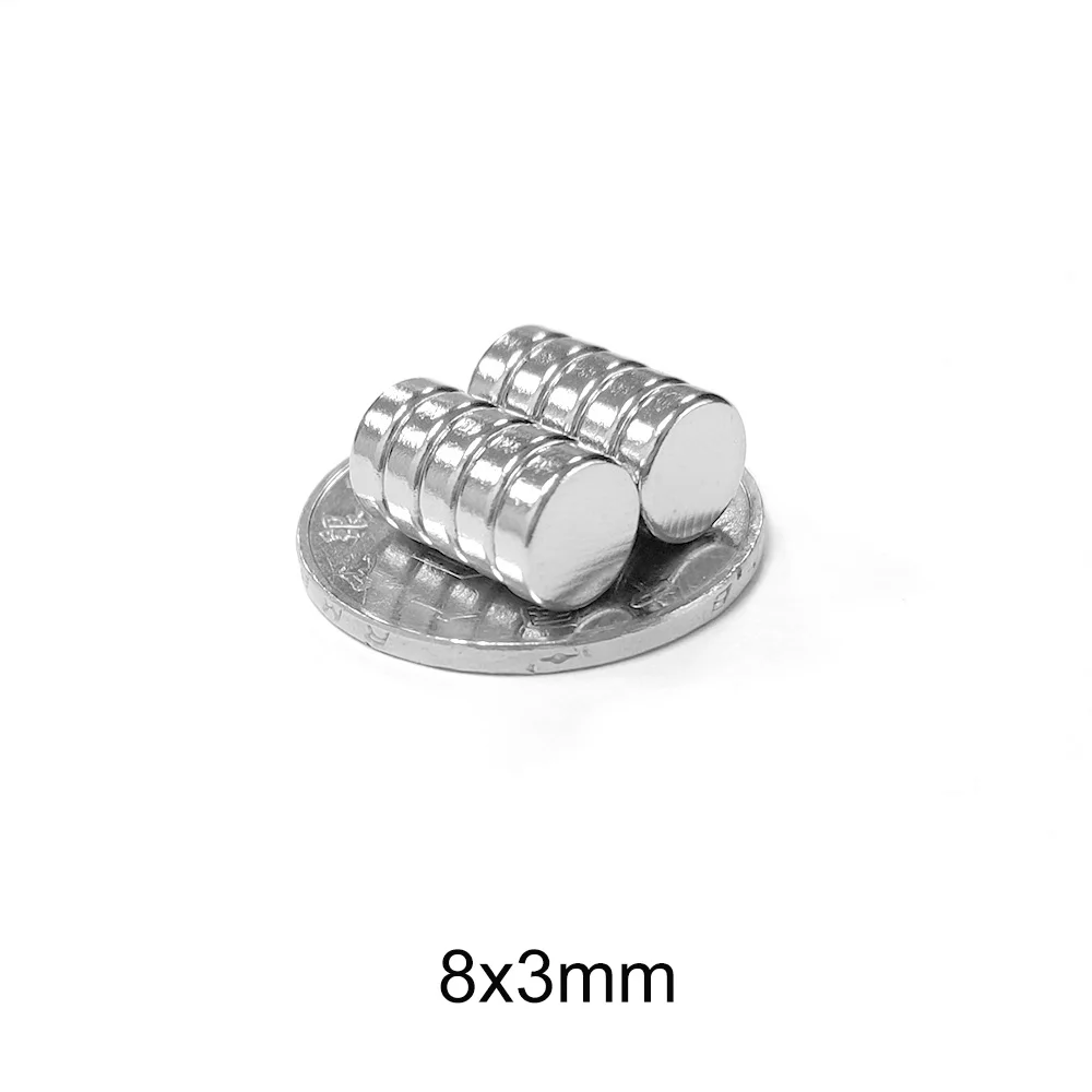 20~300PCS 8x3 mm Rare Earth Magnets strong Diameter 8x3mm Small Round Magnet disc 8mm x 3mm Permanent Neodymium Magnets 8*3 mm