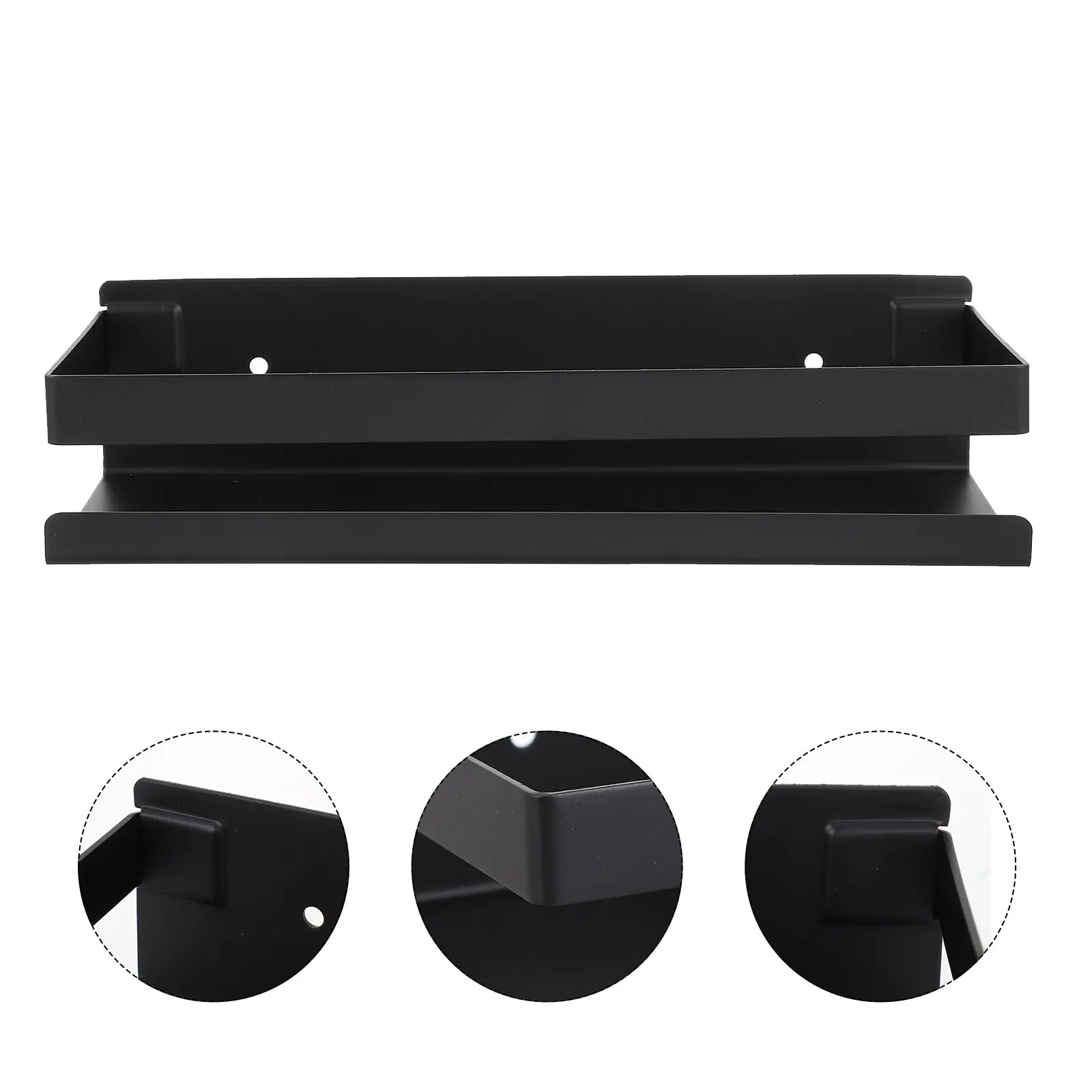 Stainless Steel Wall Mounted Storage Rack Heavy Duty Organizer for Kitchen Spices Toiletries Phones Eyewear