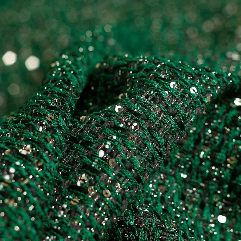 Redraspberry فرنسا الأخضر الترتر أقمشة التويد الخريف سترة فستان الدعاوى مواد الملابس الخياطة القماش متر Freeshipping #3