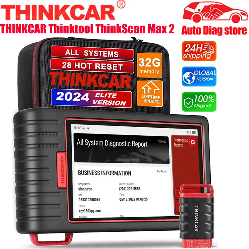 

THINKCAR ThinkScan Max 2 Max2 Diagnostic Tool Full system Support CANFD For GM 2023 AF DPF IMMO 28 Reset ECU Coding OBD2 Scanner