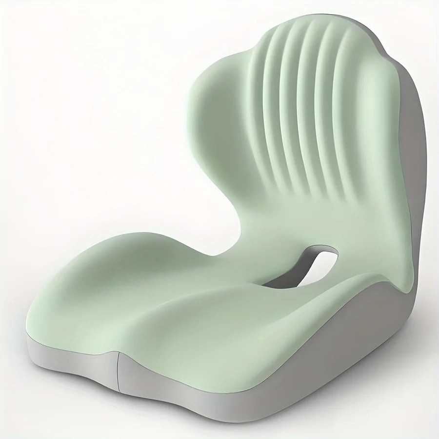 Cojín de asiento ergonómico de espuma viscoelástica con soporte lumbar - 100 % de memoria