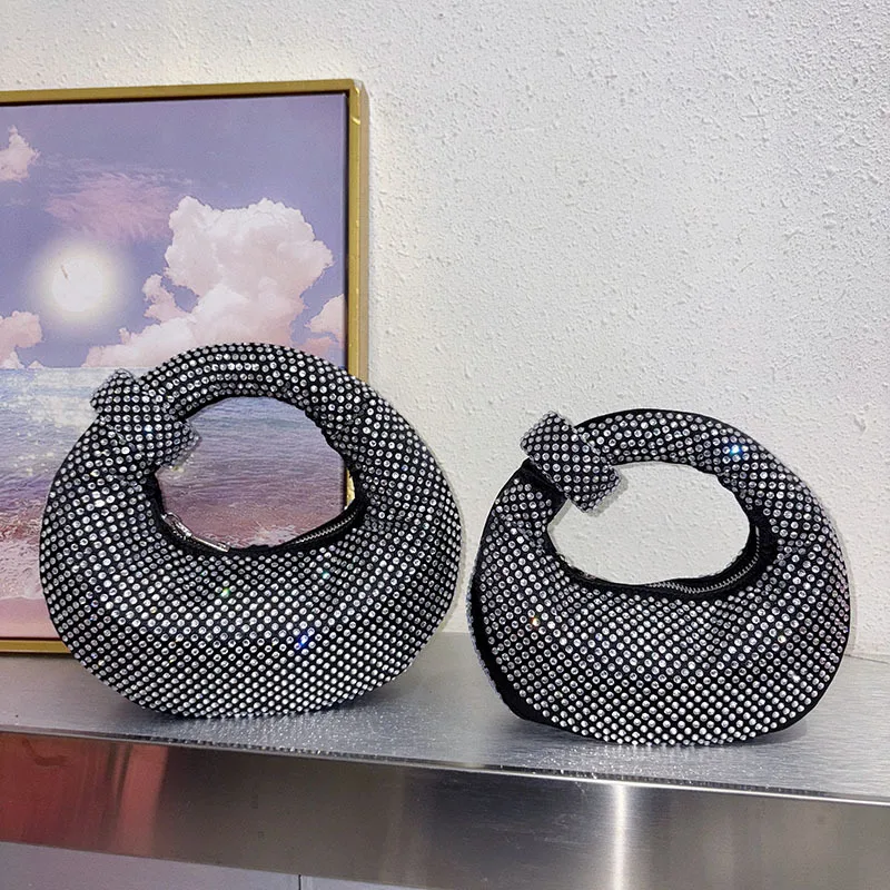 

Нишевый дизайн, женская сумка для пельменей с бриллиантами, женская сумка, светская сумка для ужина, повседневная универсальная сумка со стразами для взрослых и девочек