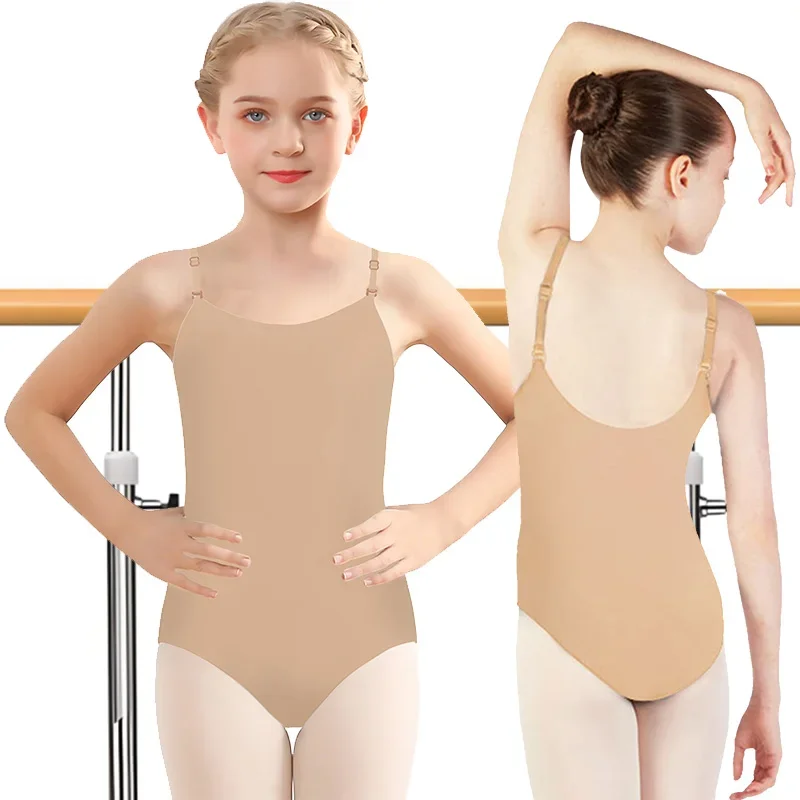 Girls Team Basic Sleeveless Camisole Ballet Dance Leotards for girl Gymnastics Dance Tank Tops with Adjustable Straps and Lining
