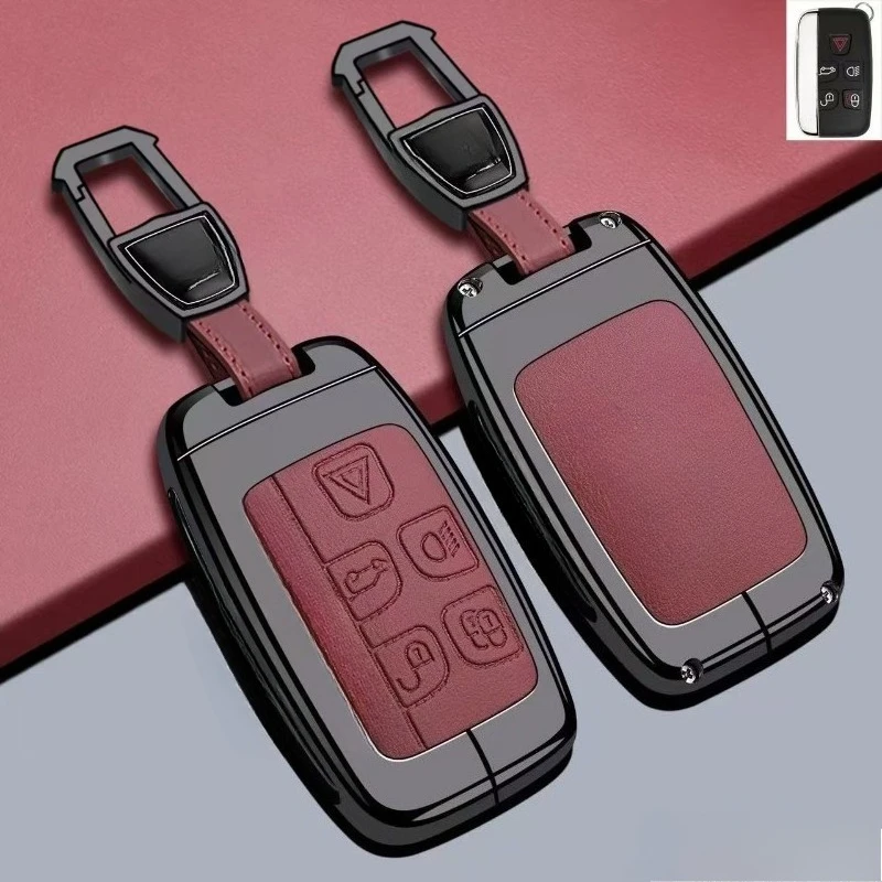 Zinc Alloy Key Fob Cover for Jaguar XEL/XFL/E-PACE/F-PACE/F-TYPE/XF/XE/XJL/I-PACE, Heavy Duty Metal Case Shell with Keychain - view 5