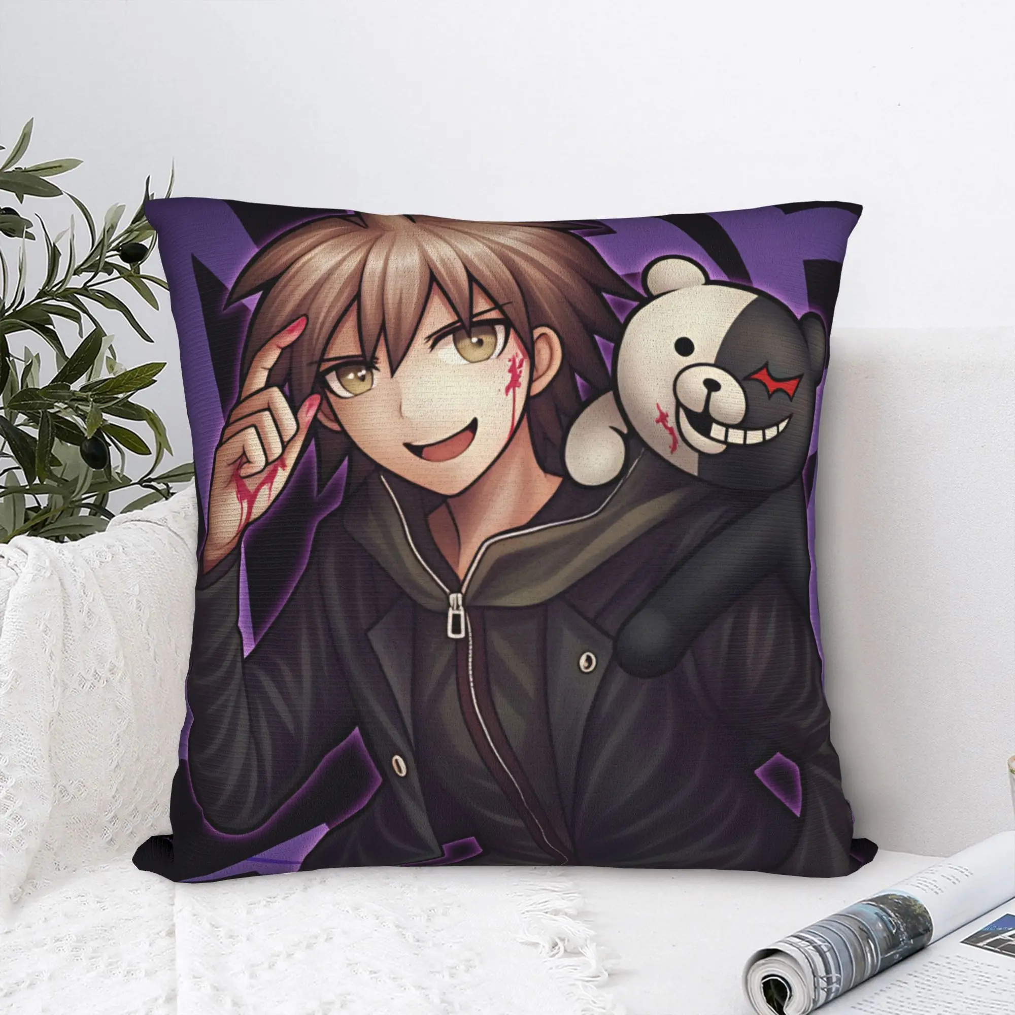 Pillow Case Danganronpa Soft Pillow Cover  Kawaii Cushion Cover Graphic Pillowcases For Office Car Home Decorative